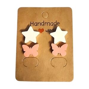 Starry Flutter Acrylic Stud Earrings – 2 Pair